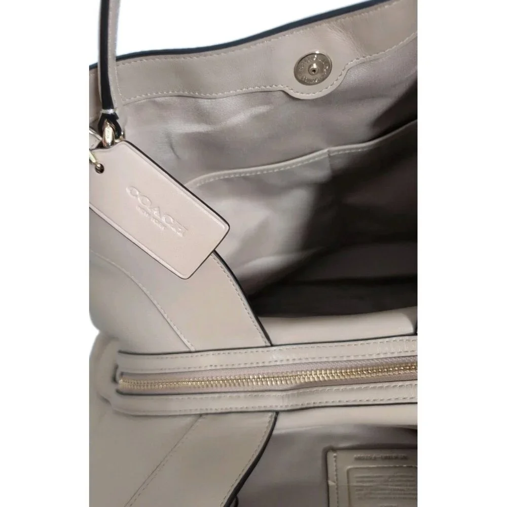 Coach‎ Leather Snakeskin Patchwork Lexy Shoulder Bag Beechwood Beige - New